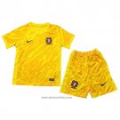 Portugal Goalkeeper Shirt Kids 2024 Yellow