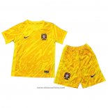 Portugal Goalkeeper Shirt Kids 2024 Yellow