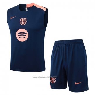Tracksuit Barcelona Without Sleeves 2025-2026 Blue Pink