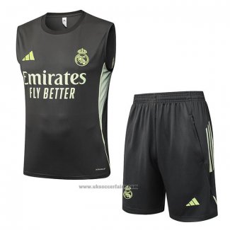 Tracksuit Real Madrid Without Sleeves 2025-2026 Grey Green