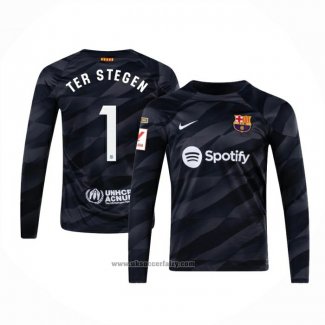 Barcelona Player Ter Stegen Goalkeeper Shirt Long Sleeve 2023-2024 Black