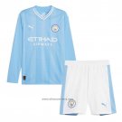Manchester City Home Shirt Long Sleeve Kids 2023-2024