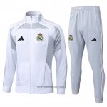 Jacket Tracksuit Real Madrid Kids 2025-2026 White Grey
