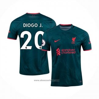 Liverpool Player Diogo J. Third Shirt 2022-2023
