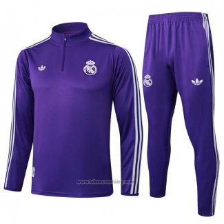 Sweatshirt Tracksuit Real Madrid Kids 2025-2026 Purple