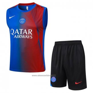 Tracksuit Paris Saint-Germain Without Sleeves 2025-2026 Blue Red