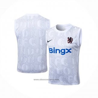 Training Shirt Chelsea Without Sleeves 2025-2026 White Grey