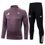 Sweatshirt Tracksuit Manchester United Kids 2025-2026 Purple