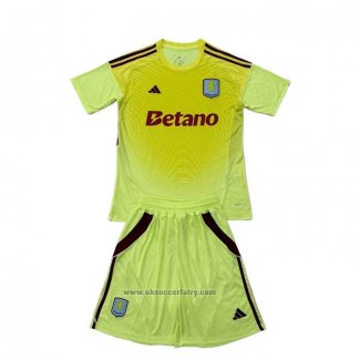 Aston Villa Goalkeeper Shirt Kids 2025-2026 Yellow