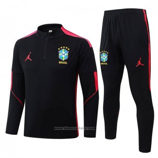 Sweatshirt Tracksuit Brazil Kids 2026-2027 Black Red
