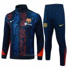 Jacket Tracksuit Barcelona Kids 2024-2025 Red and Blue