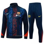 Jacket Tracksuit Barcelona Kids 2024-2025 Red and Blue