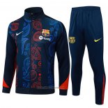 Jacket Tracksuit Barcelona Kids 2024-2025 Red and Blue