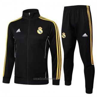 Jacket Tracksuit Real Madrid Kids 2025-2026 Black Yellow