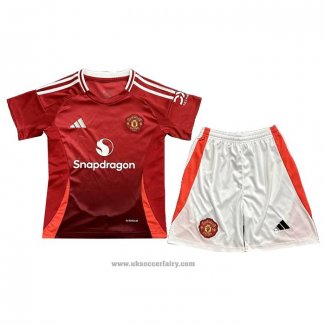 Manchester United Home Shirt Kids 2024-2025