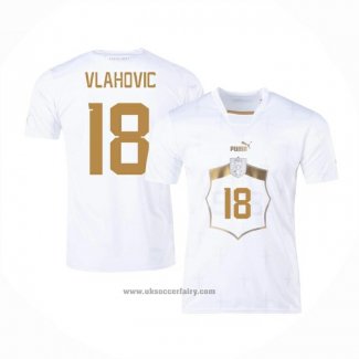 Serbia Player Vlahovic Away Shirt 2022