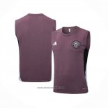 Training Shirt Manchester United Without Sleeves 2025-2026 Red Purple