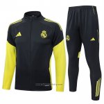 Jacket Tracksuit Real Madrid Kids 2025-2026 Grey Yellow