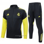 Jacket Tracksuit Real Madrid Kids 2025-2026 Grey Yellow