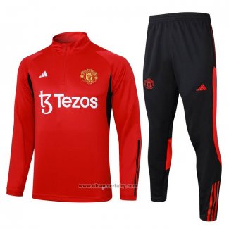 Sweatshirt Tracksuit Manchester United Kids 2023-2024 Red