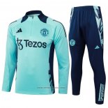 Sweatshirt Tracksuit Manchester United Kids 2024-2025 Green