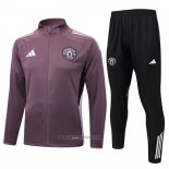 Jacket Tracksuit Manchester United Kids 2025-2026 Brown