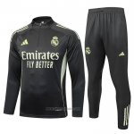Sweatshirt Tracksuit Real Madrid Kids 2025-2026 Grey Green