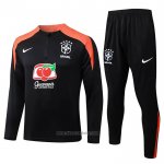 Sweatshirt Tracksuit Brazil Kids 2025-2026 Black