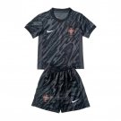Portugal Goalkeeper Shirt Kids 2024 Black