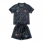 Portugal Goalkeeper Shirt Kids 2024 Black