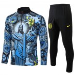 Sweatshirt Tracksuit Brazil Jesus Kids 2024-2025 Blue