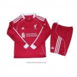 Liverpool Home Shirt Long Sleeve Kids 2025-2026