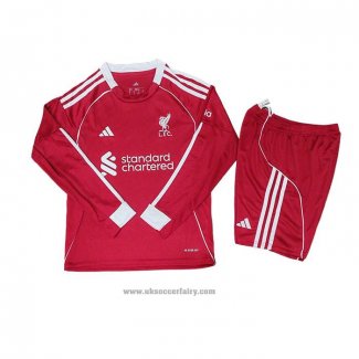 Liverpool Home Shirt Long Sleeve Kids 2025-2026