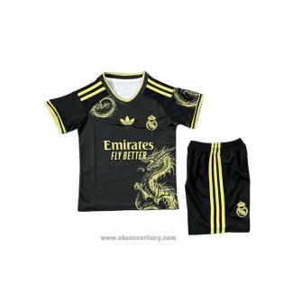 Real Madrid Dragon Shirt Kids 2025 Black