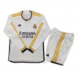 Real Madrid Home Shirt Kids Long Sleeve 2023-2024
