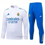 Sweatshirt Tracksuit Real Madrid 2025-2026 White Blue