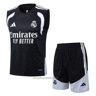 Tracksuit Real Madrid Without Sleeves 2025-2026 Black