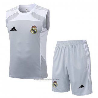 Tracksuit Real Madrid Without Sleeves 2025-2026 Grey White