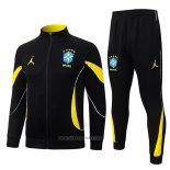 Jacket Tracksuit Brazil Kids 2026-2027 Black Yellow