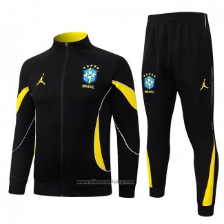 Jacket Tracksuit Brazil Kids 2026-2027 Black Yellow