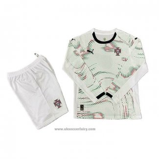 Portugal Away Shirt Long Sleeve Kids 2025