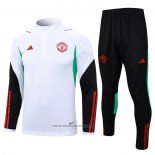 Sweatshirt Tracksuit Manchester United Kids 2023-2024 White