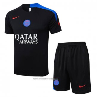 Tracksuit Paris Saint-Germain Short Sleeve 2025-2026 Black - Shorts