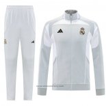 Jacket Tracksuit Real Madrid 2025-2026 Kids Grey White