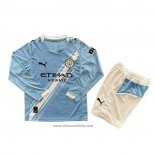 Manchester City Home Shirt Long Sleeve Kids 2025-2026