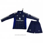 Manchester United Away Shirt Long Sleeve Kids 2024-2025