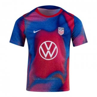 Pre-match Shirt United States 2024 Blue and Red