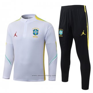 Sweatshirt Tracksuit Brazil Kids 2026-2027 White