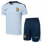 Tracksuit France Short Sleeve 2024-2025 Light Blue - Shorts