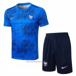 Tracksuit France Short Sleeve 2025-2026 Blue - Shorts